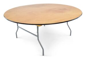 Round Wood Folding Table (72", seats 8 - 10)