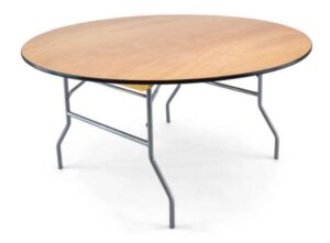 Round Wood Folding Table (48", seats 4 - 6)